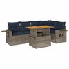 vidaXL 6 pcs conjunto sof&aacute;s de jardim com almofad&otilde;es vime cinzento