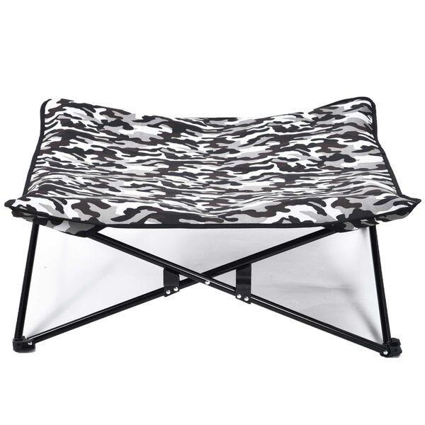 @Pet Cama elevada para c&atilde;es impress&atilde;o cinzento tropa