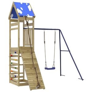 vidaXL Conjunto de brincar para exterior madeira de pinho impregnada