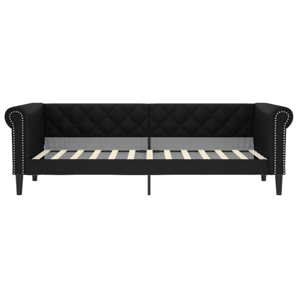 vidaXL Sof&aacute;-cama 100x200 cm couro artificial preto