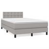 vidaXL Cama boxspring com colch&atilde;o 120x190 cm tecido cinzento-claro