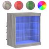 vidaXL Aparador com luzes LED 60,5x37x67 cm cinzento sonoma