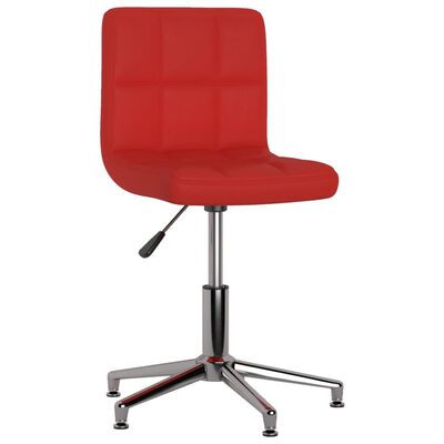 vidaXL Cadeira de escritório giratória couro artificial vermelho tinto
