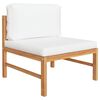 vidaXL 2 pcs conj. lounge de jardim c/ almofad&otilde;es cor creme teca