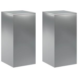 vidaXL Suporte para Plantas 2 pcs Prateado 40 x 40 x 80 cm