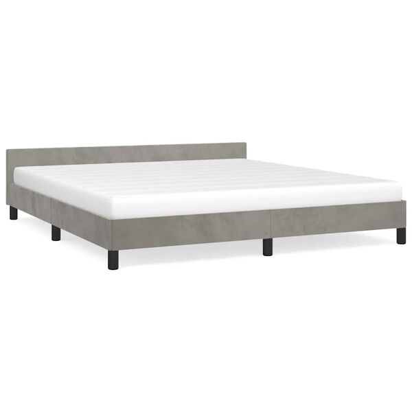 vidaXL Estrutura de cama sem colch&atilde;o 180x200 cm veludo cinzento-claro