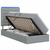 vidaXL Cama de Armazenamento LED com Colch&atilde;o Cinzento-claro