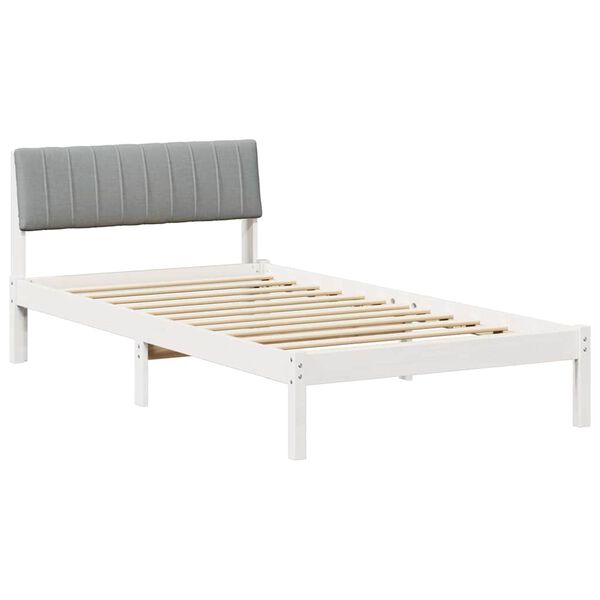 vidaXL Estrutura da cama Branco e cinza claro 100 x 200 cm