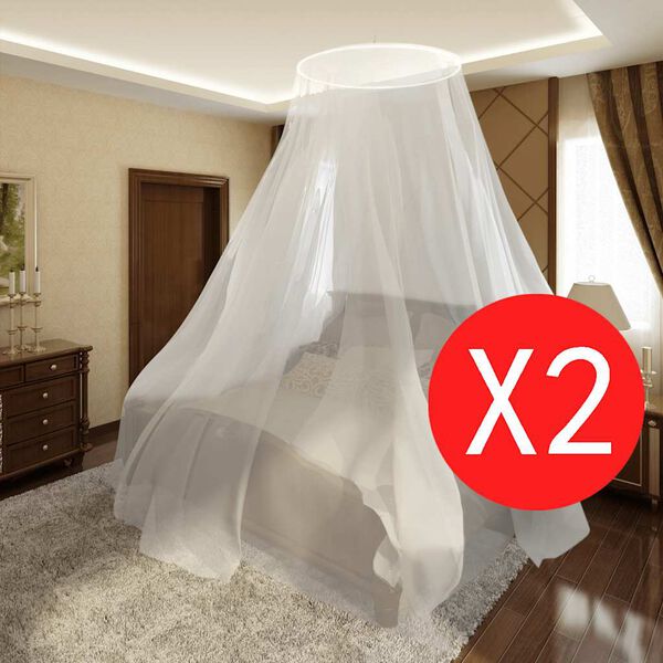 vidaXL Mosquiteiro 2 pcs redondo 56x325x230 cm