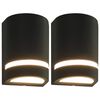 vidaXL Candeeiros de parede exterior 2 pcs 35 W semicil&iacute;ndrico preto