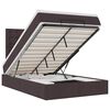 vidaXL Estrutura de cama otomana com colch&atilde;o 120x190cm castanho escuro