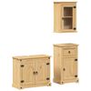 vidaXL 3 pcs conj. de m&oacute;veis p/ casa de banho Corona pinho maci&ccedil;o