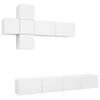 vidaXL 7 pcs conjunto de m&oacute;veis de TV contraplacado branco