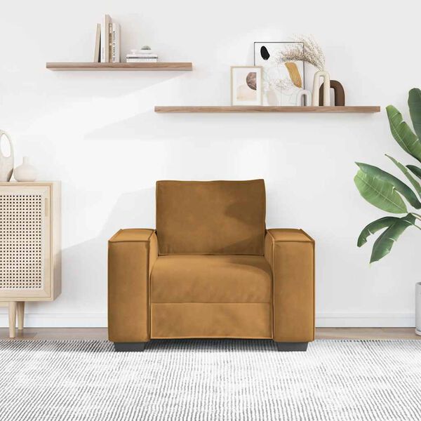 vidaXL Poltrona 100x78x84 cm veludo castanho