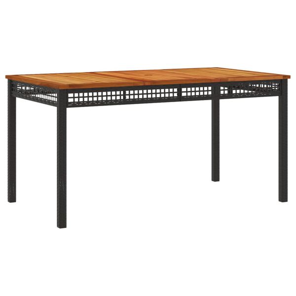 vidaXL 3 pcs conjunto de jantar p/ jardim c/ almofad&otilde;es vime PE preto