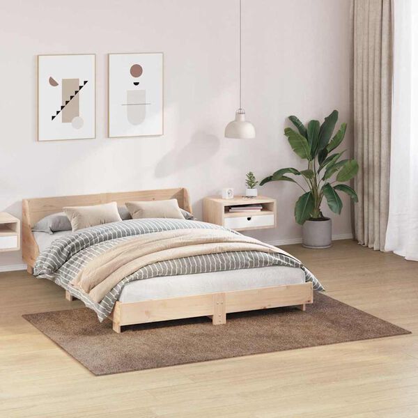 vidaXL Tapete Shaggy Antiderrapante Castanho 140 x 200 cm PP