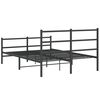 vidaXL Estrutura de cama com cabeceira e p&eacute;s 135x190 cm metal preto