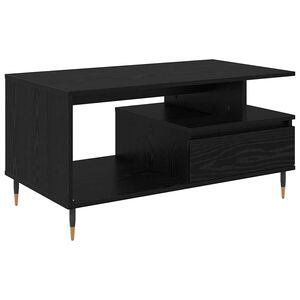 vidaXL Mesa de centro Carvalho Preto 90 x 49 x 45 cm