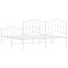 vidaXL Estrutura de cama com cabeceira e p&eacute;s 160x200 cm metal branco