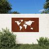 vidaXL Decora&ccedil;&atilde;o p/ muro jardim 105x55 cm a&ccedil;o corten design mapa-m&uacute;ndi