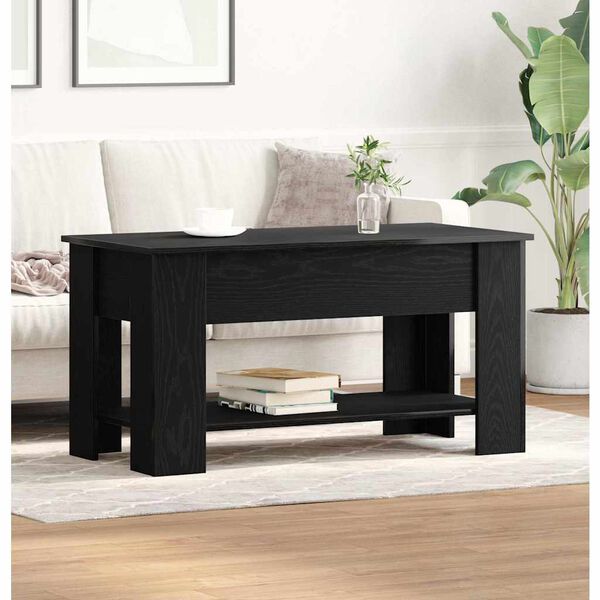 vidaXL Mesa de centro Carvalho preto 101 x 49 x 52 cm