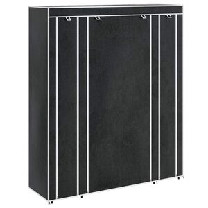 vidaXL Arm&aacute;rio tecido com compartimentos e var&otilde;es 45x150x176 cm preto