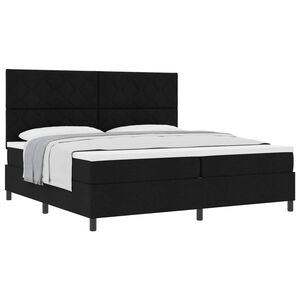 vidaXL Cama Box com colch&atilde;o com cabeceira Preto 200 x 200 cm tecido