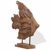 vidaXL Escultura de Peixe Teca 40x12x57 cm