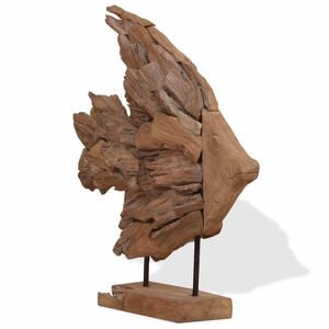 vidaXL Escultura de Peixe Teca 40x12x57 cm