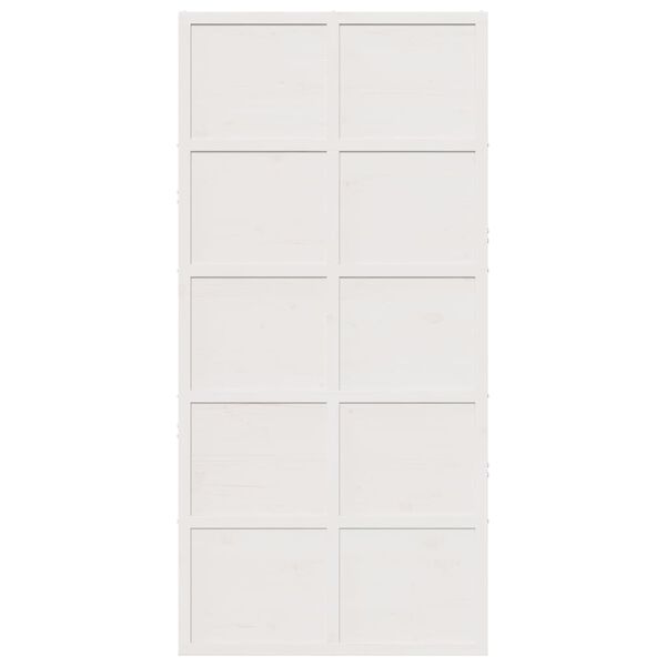 vidaXL Porta de celeiro 100x208 cm madeira de pinho maci&ccedil;a branco