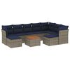 vidaXL Conjunto de sof&aacute; de jardim com 10 pe&ccedil;as e almofadas em rattan sint&eacute;tico cinza