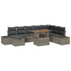 vidaXL Conjunto de Sof&aacute; de Jardim 9 unid. Cinzeto vime PE