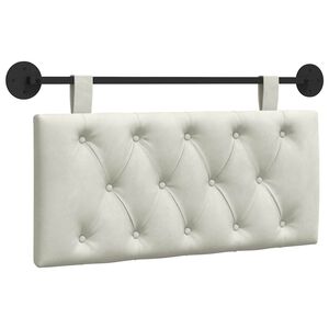 vidaXL Cabeceira suspensa Com luz LED Creme Veludo