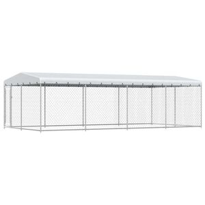 vidaXL Canil de exterior com telhado 7,6x3,8x2,3 m