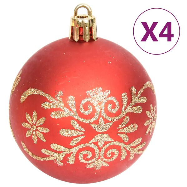 vidaXL 70 pcs conjunto de enfeites de Natal dourado e vermelho