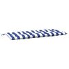vidaXL Almofad&otilde;es p/ banco jardim 2 pcs 120x50x7 cm tecido azul/branco