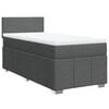vidaXL Cama com molas/colch&atilde;o 90x190 cm tecido cinza-escuro