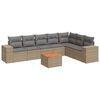 vidaXL 8 pcs conjunto de sof&aacute;s p/ jardim com almofad&otilde;es vime PE bege