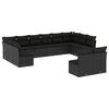 vidaXL 12 pcs conjunto de sof&aacute;s de jardim c/ almofad&otilde;es vime PE preto