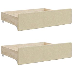 vidaXL Gavetas de cama 2 pcs derivados de madeira e tecido cor creme