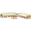 vidaXL Conjunto de Sof&aacute;s para Exterior 9 pcs Natural e Creme