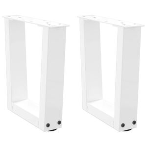 vidaXL P&eacute;s para mesa de centro em V 2 pe&ccedil;as Branco 30x(30-31,3) cm A&ccedil;o