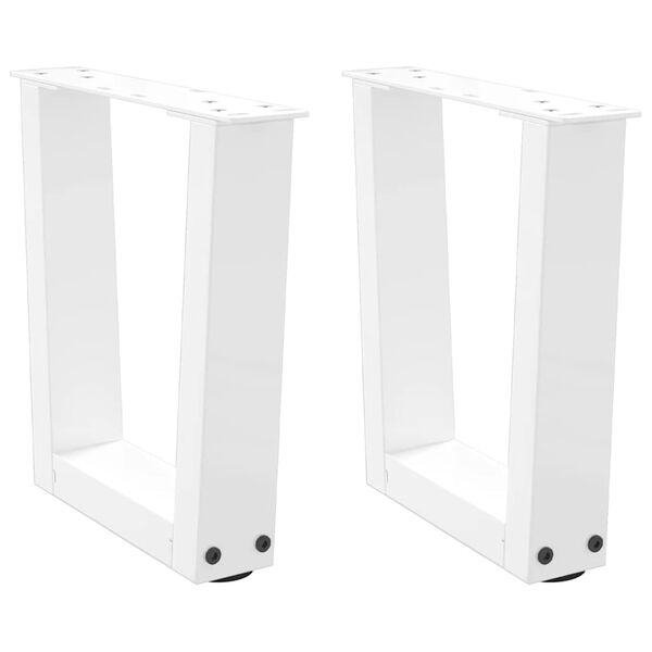 vidaXL P&eacute;s para mesa de centro em V 2 pe&ccedil;as Branco 30x(30-31,3) cm A&ccedil;o