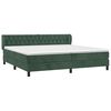 vidaXL Cama com molas/colch&atilde;o 200x200 cm veludo verde-escuro