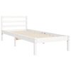 vidaXL Estrutura de cama com cabeceira 100x200cm madeira maci&ccedil;a branco