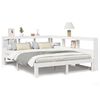 vidaXL Cama com estante sem colch&atilde;o 140x190 cm pinho maci&ccedil;o branco
