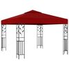 vidaXL Gazebo com cord&otilde;es de luzes LED 3x3 m vermelho tinto