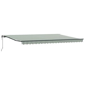 vidaXL Toldo retr&aacute;til Verde e Branco 500 &times; 350 cm Tecido e Alum&iacute;nio