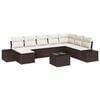 vidaXL Conjunto de Sof&aacute; de Jardim 8 unid. Marrom e Creme vime PE