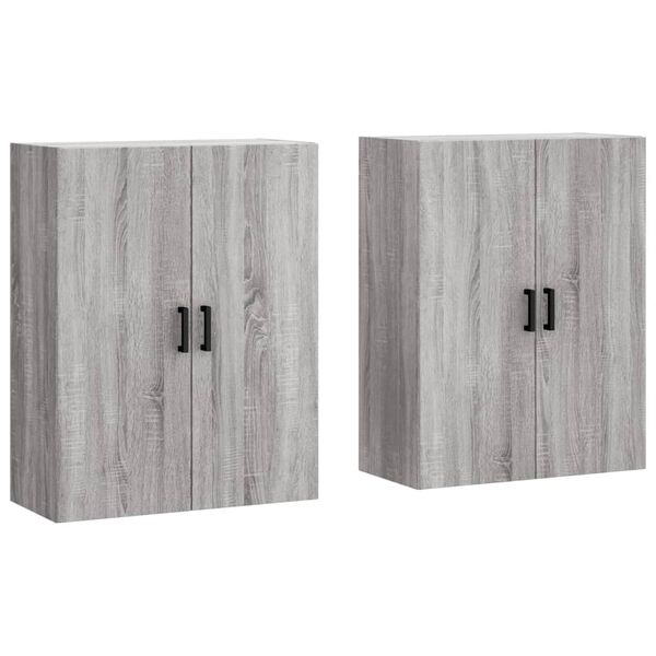 vidaXL Arm&aacute;rios de parede 2 pcs 69,5x34x90 cm cinzento sonoma